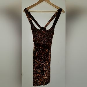 Velvet leopard mini dress